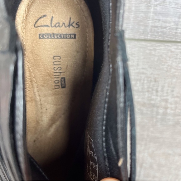 Clarks sz 8.5 black leather strappy ankle boots - Picture 9 of 13